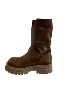 Bota Fashion Broches Dama Marrón