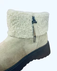 Bota Fashion Piel Dama Beige
